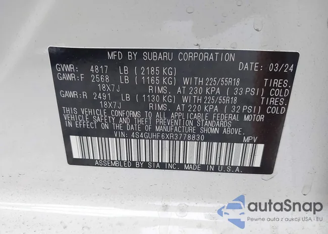 4S4GUHF6XR3778830: 40120876