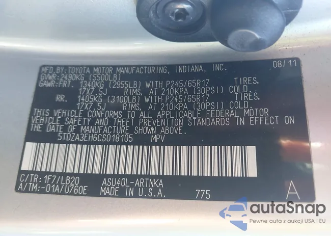 5TDZA3EH6CS018105: 40122894