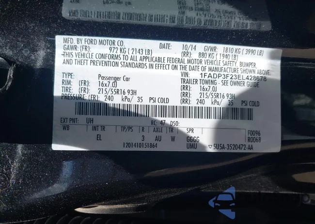 1FADP3F23EL428678: 40122474