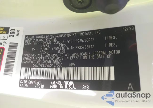 5TDYRKEC2RS187596: 40124127