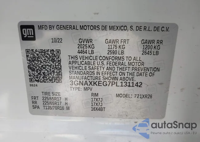 3GNAXKEG7PL131142: 40124734