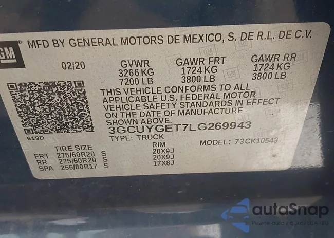 3GCUYGET7LG269943: 40124775