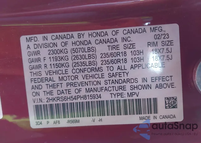 2HKRS6H54PH815934: 40125356