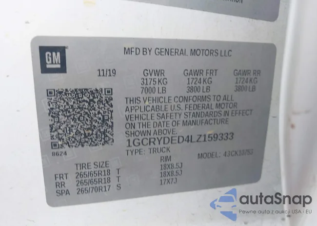 1GCRYDED4LZ159333: 40129099