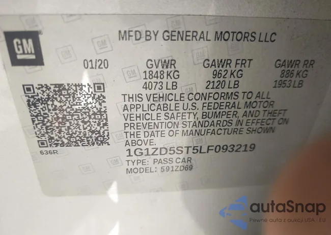 1G1ZD5ST5LF093219: 40128600