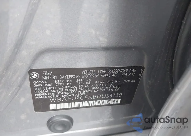 WBAFU7C5XBDU53730: 40130391