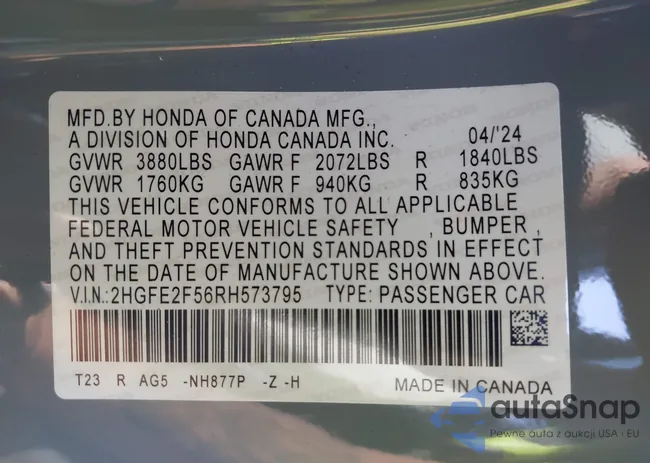 2HGFE2F56RH573795: 40131763