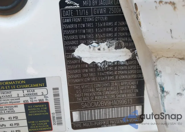 SADCM2BV9HA099613: 40132913