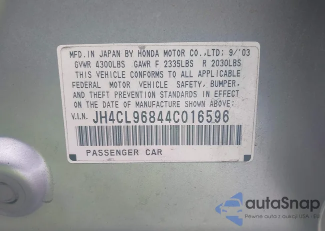 JH4CL96844C016596: 40133631