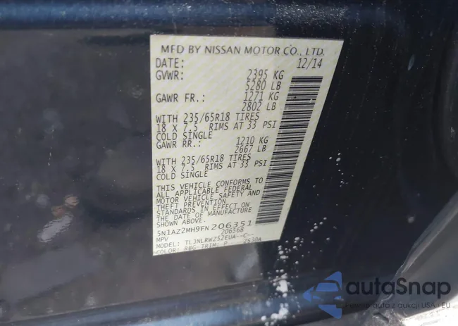 5N1AZ2MH9FN206351: 40133688