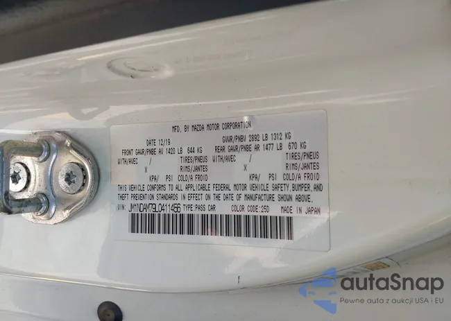 JM1NDAM79L0411456: 40134822