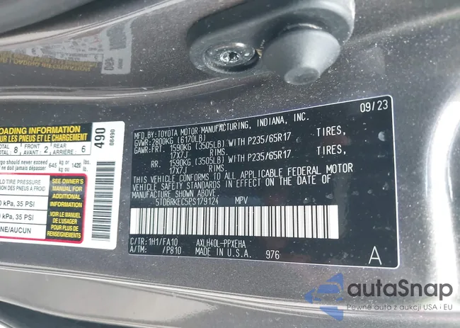 5TDBRKEC5PS179124: 40135925