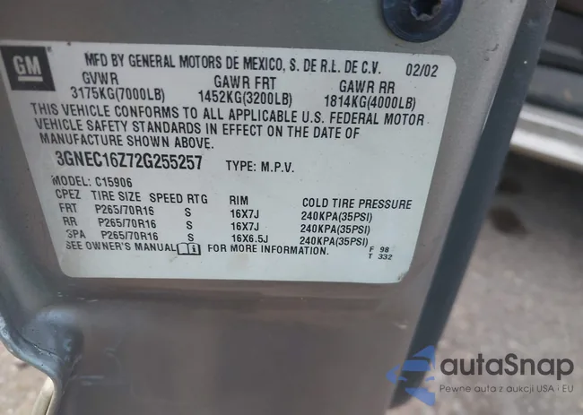 2GCEC13V371158650: 40136324