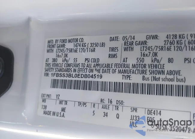 1FBSS3BL0EDB04519: 40137496