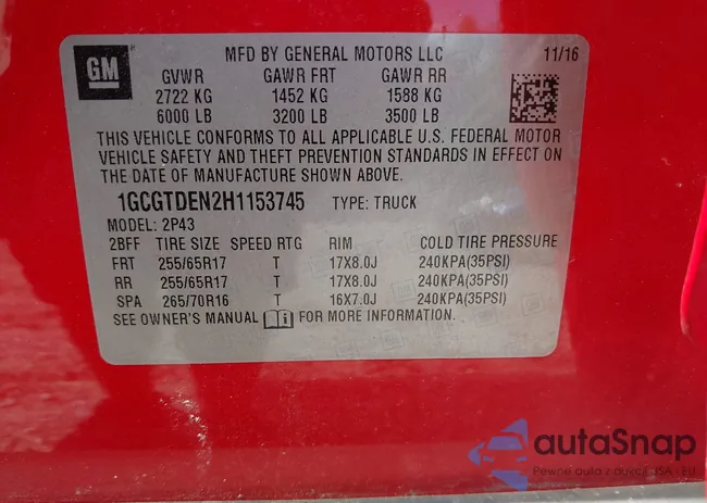 1GCGTDEN2H1153745: 40139876