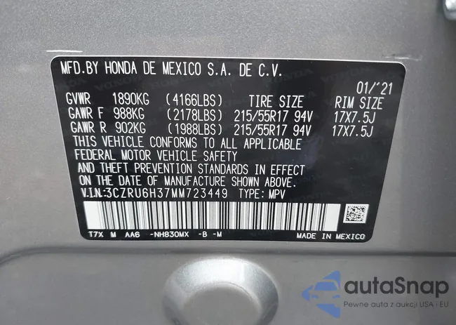 3CZRU6H37MM723449: 40140453