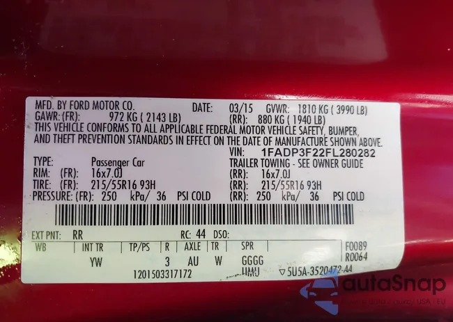 1FADP3F22FL280282: 40143090