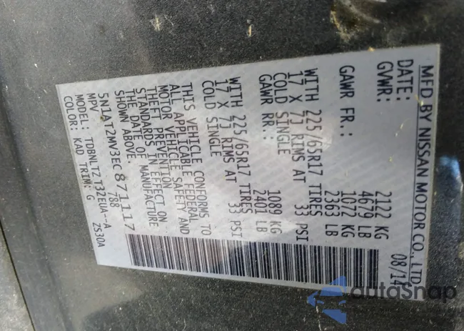 5N1AT2MV3EC871117: 40145068