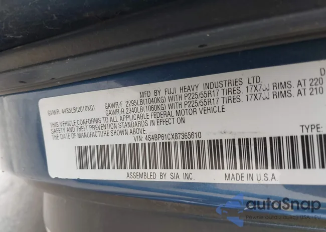 4S4BP61CX87365610: 40149538