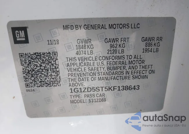 1G1ZD5ST5KF138643: 40150630