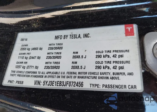 5YJ3E1EB3JF072456: 40152605