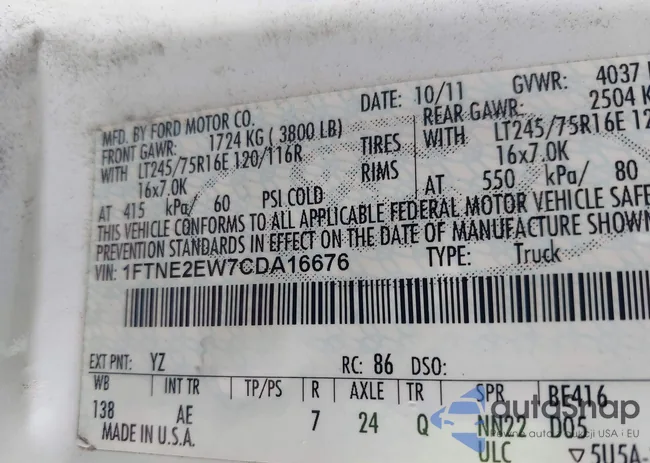 1FTNE2EW7CDA16676: 40152928