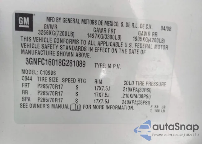 3GNFC16018G281089: 40152292