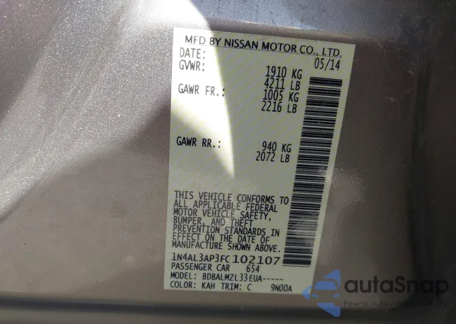 1N4AL3AP3FC102107: 40153302