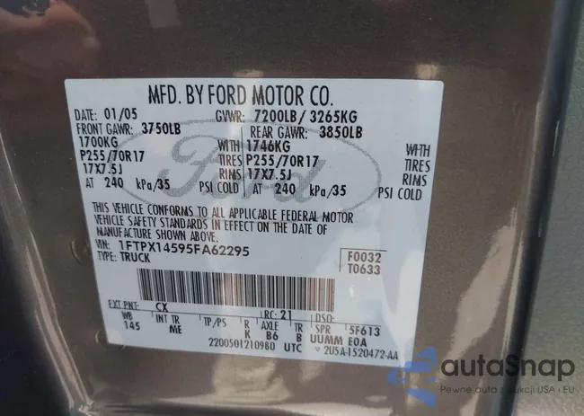 1FTPX14595FA62295: 40156505