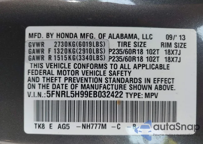 5FNRL5H99EB032422: 40156516