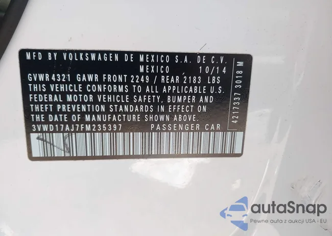 3VWD17AJ7FM235397: 40158694