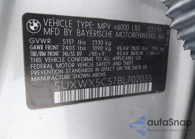 5UXWX5C57BL702035: 40158728