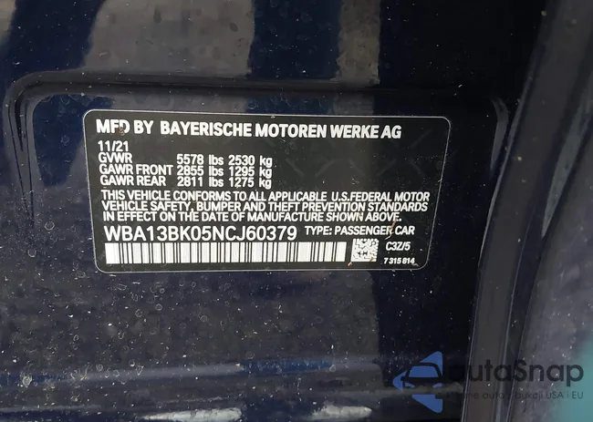 WBA13BK05NCJ60379: 40162582