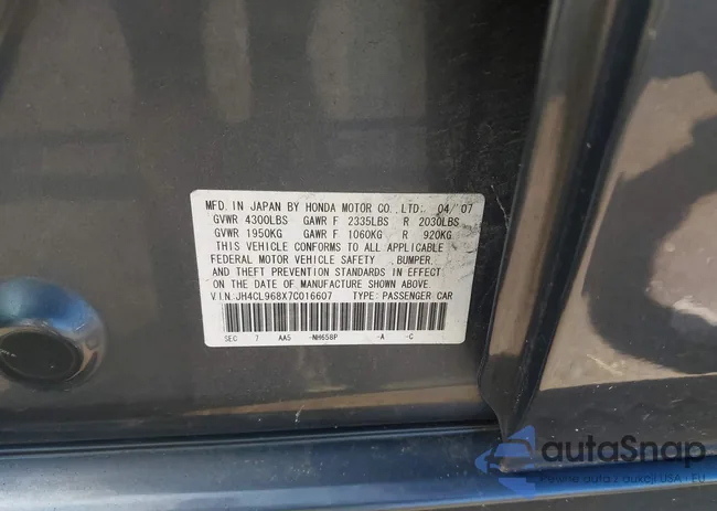 JH4CL968X7C016607: 40164669