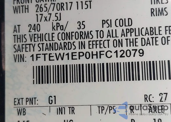 1FTEW1EP0HFC12079: 40164786