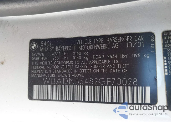 WBADN53482GF70028: 40165402