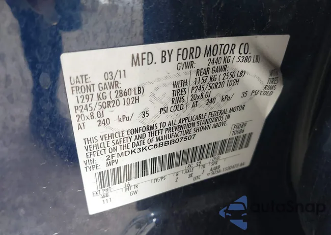 2FMDK3KC6BBB07507: 40168395