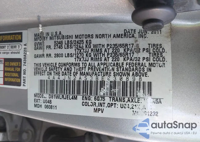 4A4JN2AS3BE030898: 40171609