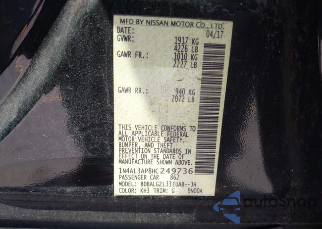 1N4AL3AP8HC249736: 40173222