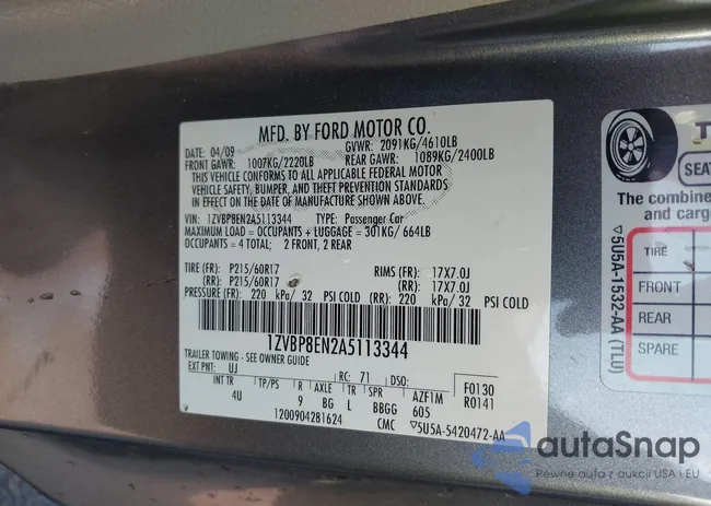 1ZVBP8EN2A5113344: 40180314