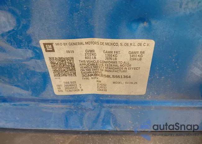 3GNKBKRS8LS551364: 40180438