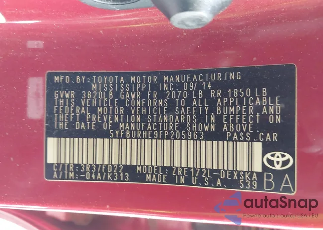 5YFBURHE9FP205963: 40181654