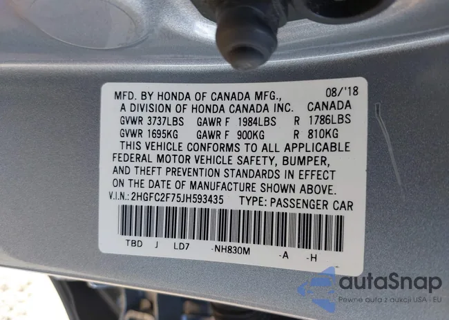 2HGFC2F75JH593435: 40181248