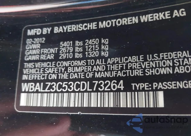 WBALZ3C53CDL73264: 40182598