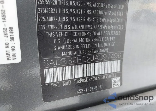 SALGS2RE2JA391496: 40182657