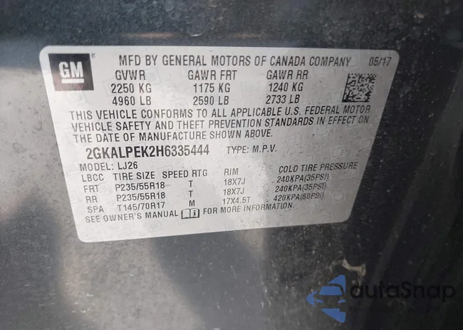 2GKALPEK2H6335444: 40182280