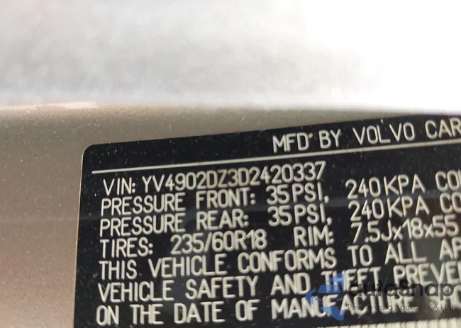 YV4902DZ3D2420337: 40183375