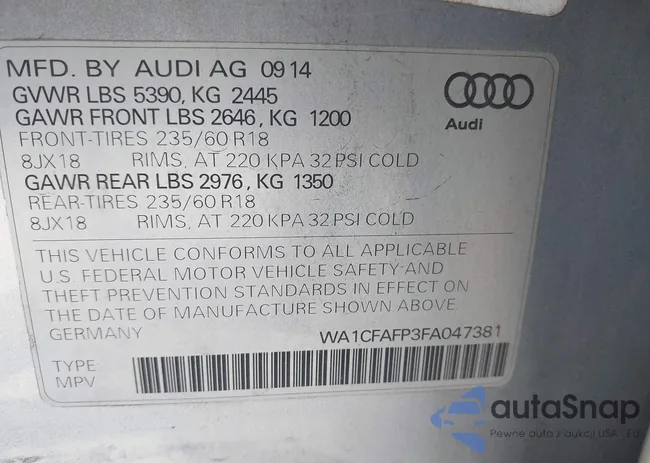 WA1CFAFP3FA047381: 40183572