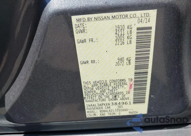 1N4AL3APXEN384961: 40187877