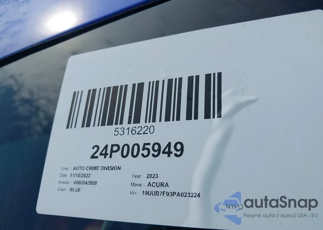 19UUB7F93PA023224: 40189301